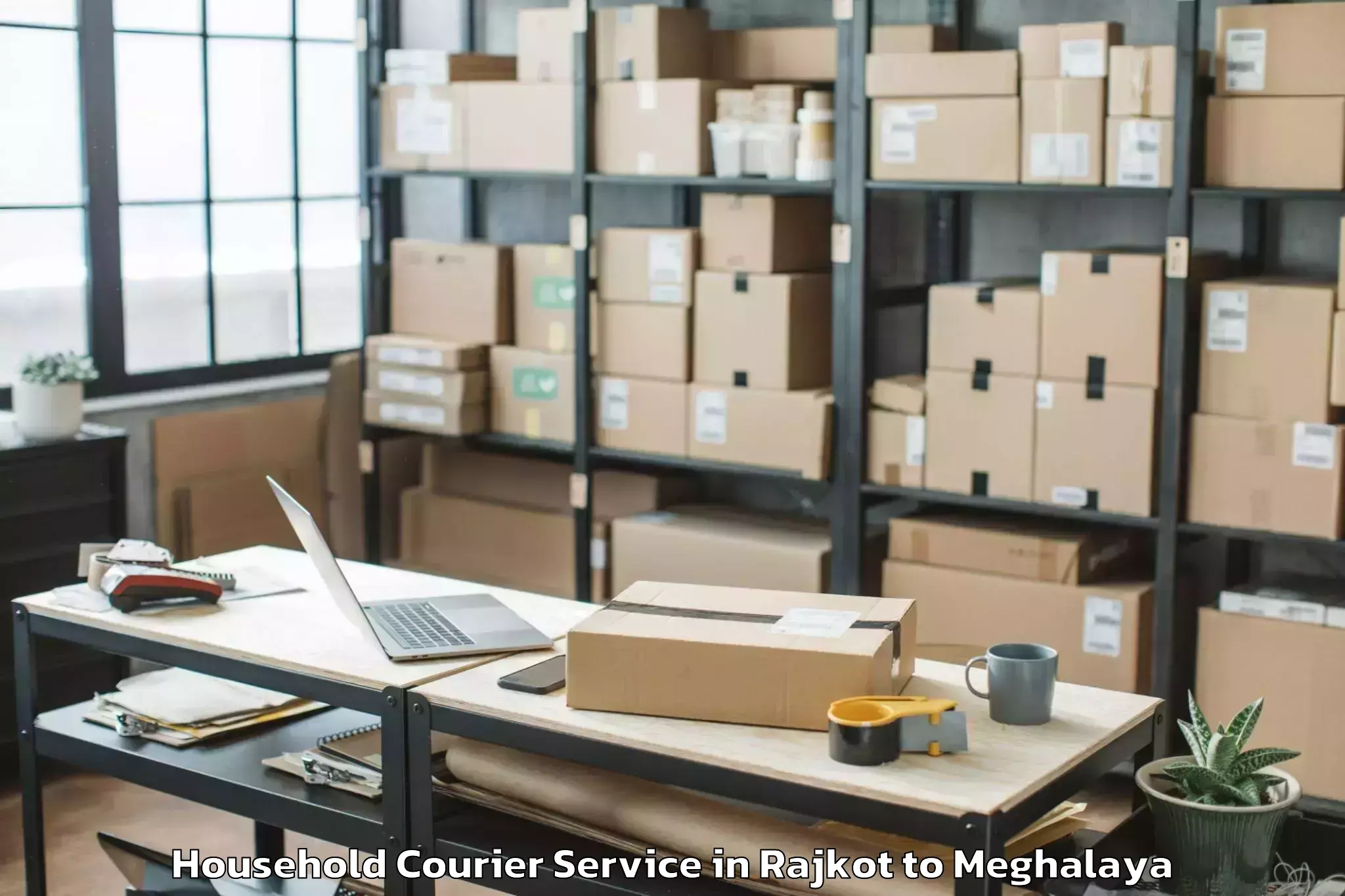 Top Rajkot to Nongstoin Household Courier Available